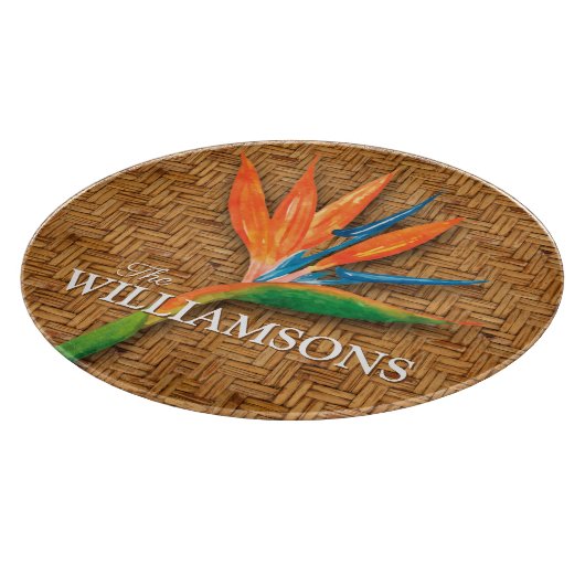 パラダイスパーソナライズされたの鳥の編みウィッカーパターン カッティングボード (角)