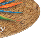 パラダイスパーソナライズされたの鳥の編みウィッカーパターン カッティングボード (角)