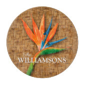 パラダイスパーソナライズされたの鳥の編みウィッカーパターン カッティングボード (正面)