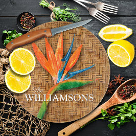 パラダイスパーソナライズされたの鳥の編みウィッカーパターン カッティングボード