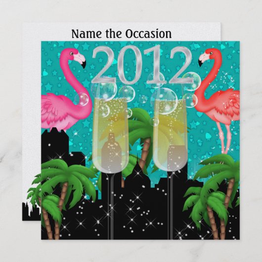 パラダイスパーティーインスタイルブライトライト – SRF 招待状 (正面/裏面)