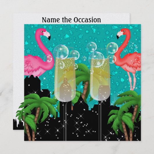 パラダイスパーティーインスタイルブライトライト – SRF 招待状 (正面/裏面)