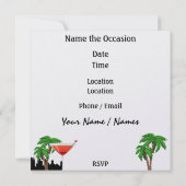 パラダイスパーティーインスタイルブライトライト – SRF 招待状 (裏面)