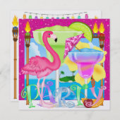 パラダイスパーティー/ルアウ(ハワイ式宴会)- SRF 招待状 (正面/裏面)