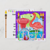 パラダイスパーティー/ルアウ - SRF 招待状 (正面/裏面)