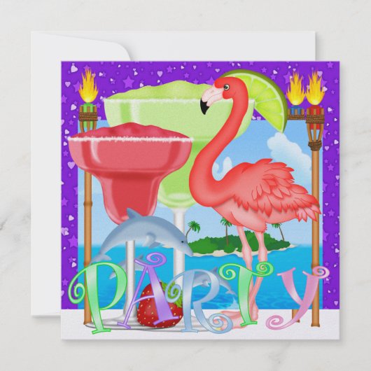 パラダイスパーティー/ルアウ - SRF 招待状 (正面)