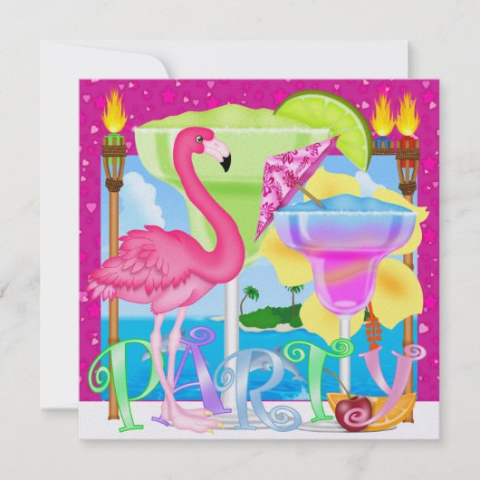 パラダイスパーティー/ルアウ - SRF 招待状 (正面)