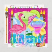 パラダイスパーティー/ルアウ - SRF 招待状 (正面/裏面)