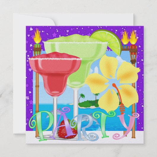 パラダイスパーティー/ルアウ - SRF 招待状 (正面)