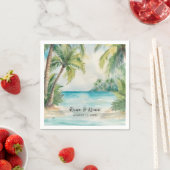 パラダイスパームズトロピカルビーチ結婚式 スタンダードカクテルナプキン (インサイチュ)