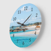 パラダイスビーチエメラルドシーグリーンズプールオーストラリア ラージ壁時計 (傾斜)