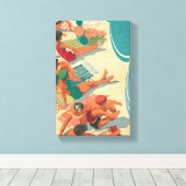 パラダイスビーチクラブ キャンバスプリント (インサイチュ (ウッドフロア))