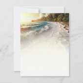 パラダイスビーチサンセットコースタルセーブザデートフォト 招待状 (裏面)