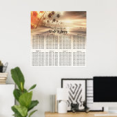 パラダイスビーチサンセットコーストウェディング席 ポスター (ホームオフィス)