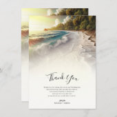 パラダイスビーチサンセットコースト結婚ーズサンキューユユー 招待状 (正面/裏面)