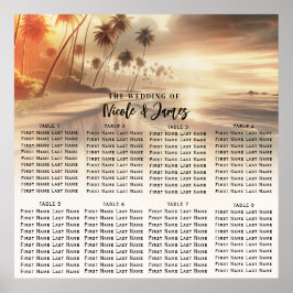 パラダイスビーチサンセットコースト結婚ーズシーティング ポスター