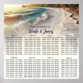 パラダイスビーチサンセットコースト結婚ーズシーティング ポスター