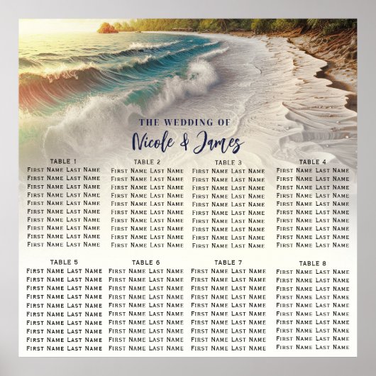 パラダイスビーチサンセットコースト結婚ーズシーティング ポスター (正面)