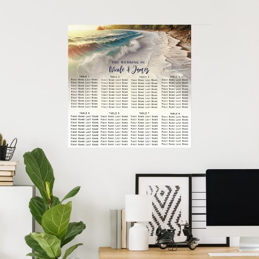 パラダイスビーチサンセットコースト結婚ーズシーティング ポスター (ホームオフィス)