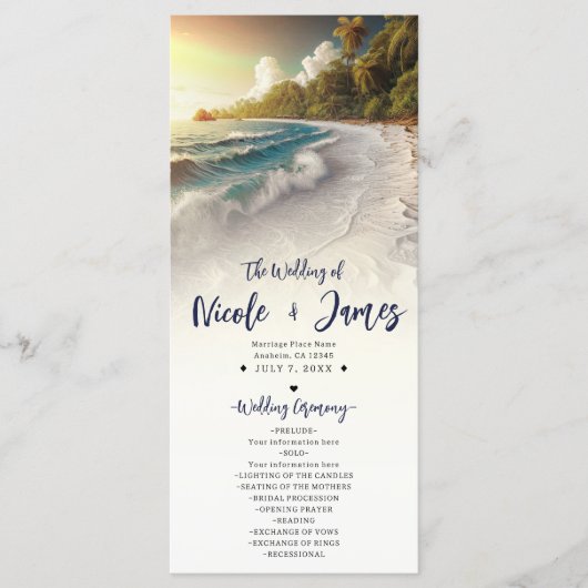 パラダイスビーチサンセットコースト結婚式 プログラム (正面)