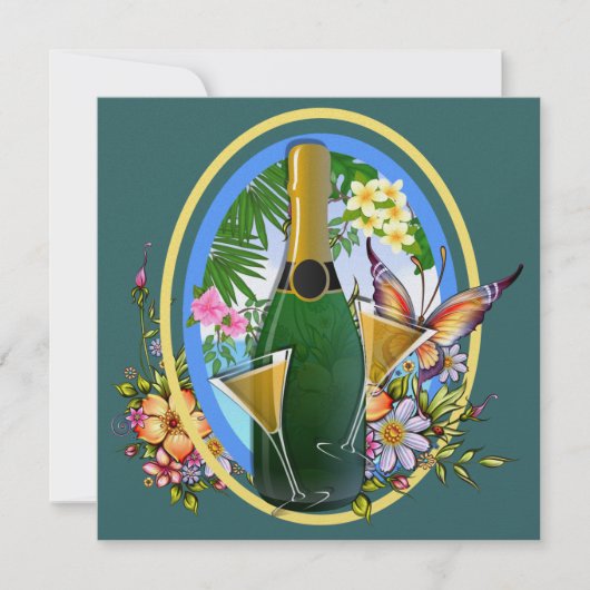 パラダイスビーチシャンパンカクテル – SRF 招待状 (正面)