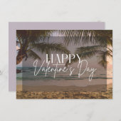 パラダイスビーチハッピーバレンタインデーカード 招待状 (正面/裏面)