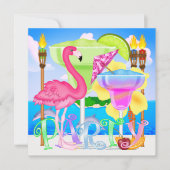 パラダイスビーチパーティー/ルアウ招待状 招待状 (正面)