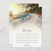 パラダイスビーチ素朴サンセットコースタルサンキュー 招待状 (正面/裏面)