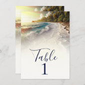 パラダイスビーチ素朴サンセットコースタルテーブル 招待状 (正面/裏面)