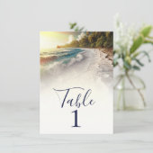 パラダイスビーチ素朴サンセットコースタルテーブル 招待状 (スタンド正面)