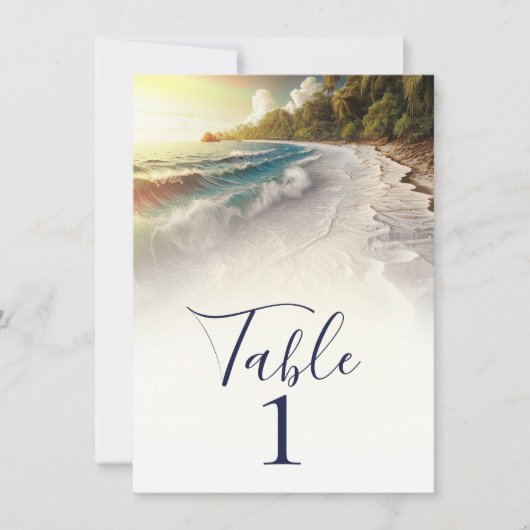 パラダイスビーチ素朴サンセットコースタルテーブル 招待状 (正面)