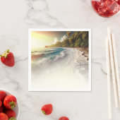 パラダイスビーチ素朴サンセットコースト結婚ーズ スタンダードカクテルナプキン (インサイチュ)