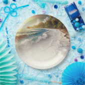 パラダイスビーチ素朴サンセットコースト結婚ーズ ペーパープレート (パーティー)