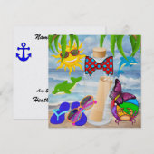 パラダイスビーチ メッセージインボトル - SRF 招待状 (正面/裏面)