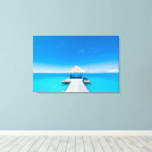 パラダイスビーチ |モルディブ，トロピカルリゾート キャンバスプリント (インサイチュ (ウッドフロア))