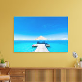 パラダイスビーチ |モルディブ，トロピカルリゾート キャンバスプリント (インサイチュ (リビング))