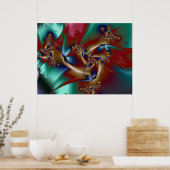 パラダイスフラクタルの鳥 ポスター (キッチン)