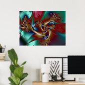 パラダイスフラクタルの鳥 ポスター (ホームオフィス)