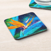 パラダイスフラワーの鳥 コースター (左側)
