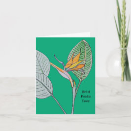 パラダイスフラワーグリーン空白のグリーティングカード サンキューカード