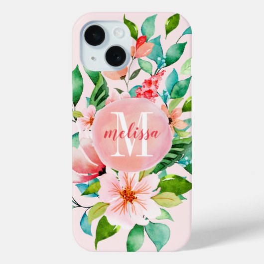 パラダイスフローラウォーターカラーモノグラム Case-Mate iPhoneケース (裏面)