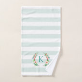 パラダイスフローラストライプズモノグラム バスタオルセット (ハンドタオル)