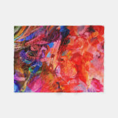 パラダイスフローラバードフェニックスライジングフレイムアート フリースブランケット (正面(横))