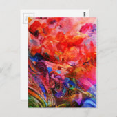 パラダイスフローラバードフェニックスライジングフレイムアート ポストカード (正面/裏面)