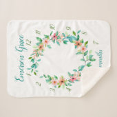 パラダイスフローラベビーガール月次マイルストーンフォト シェルパブランケット (正面(横))