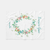 パラダイスフローラベビーガール月次マイルストーンフォト フリースブランケット (正面(横))