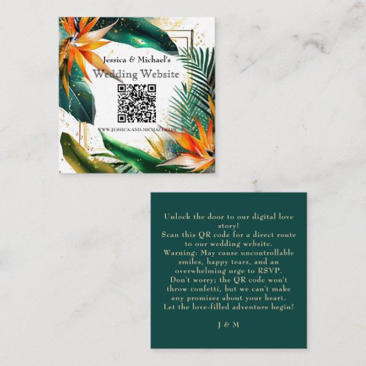 パラダイスブリスの小鳥QRコードBirdsウェブサイト エンクロージャーカード (正面/裏面)