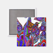 パラダイスホワイトマグネットの青い鳥 マグネット (正面/裏面)