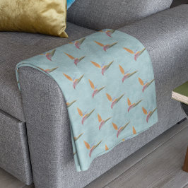 パラダイスモダンハンドのトロピカルブルーバード フリースブランケット