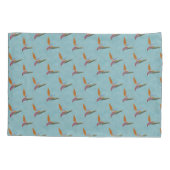 パラダイスモダンハンドのトロピカルブルーバード 枕カバー (裏面-左)